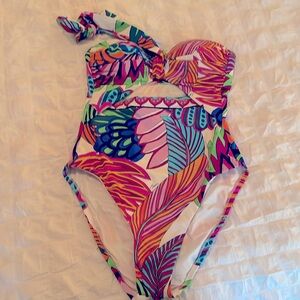 Trina Turk Paradise Plume Bandeau Swimsuit